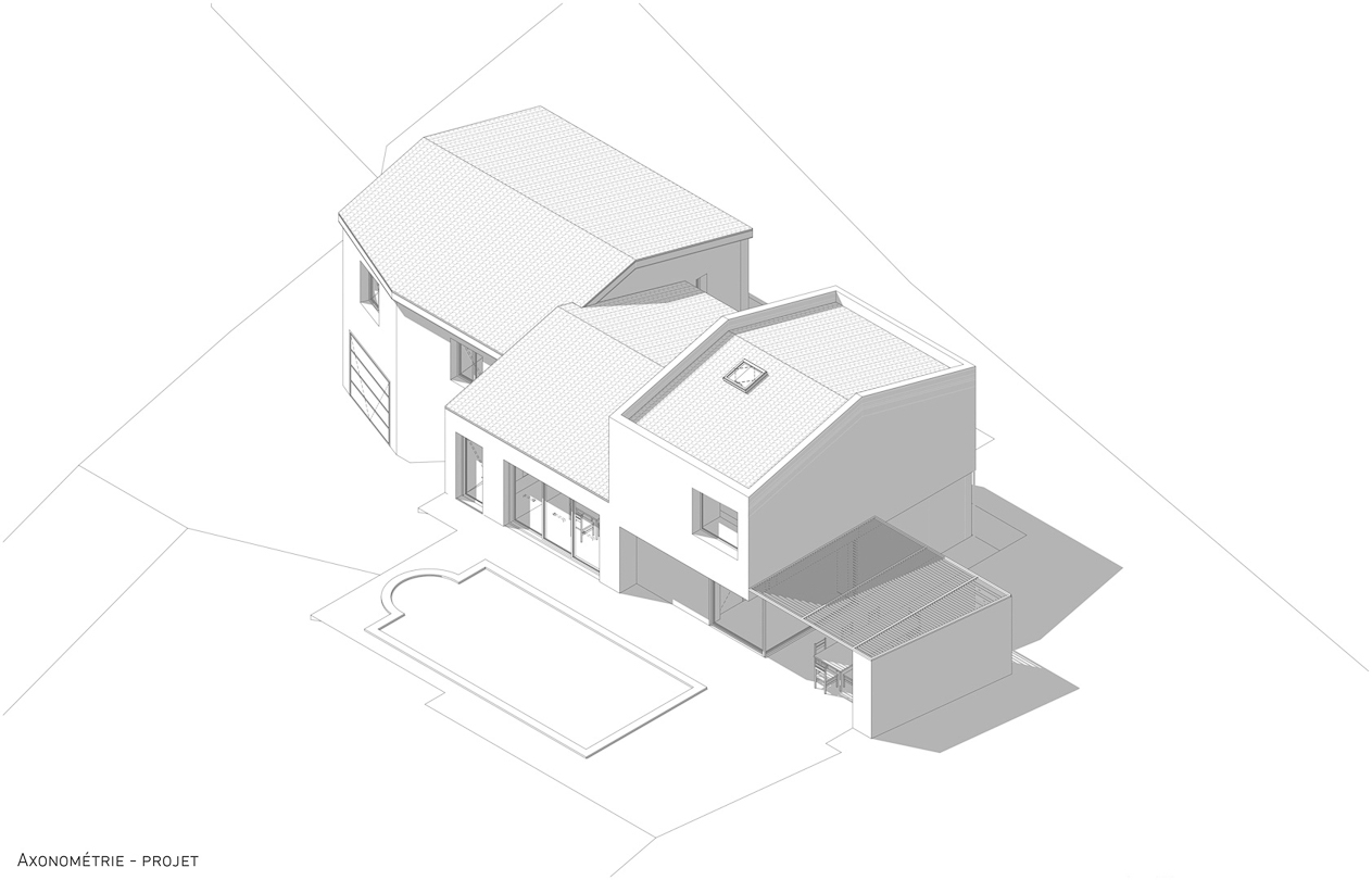 Axonométrie maison projet